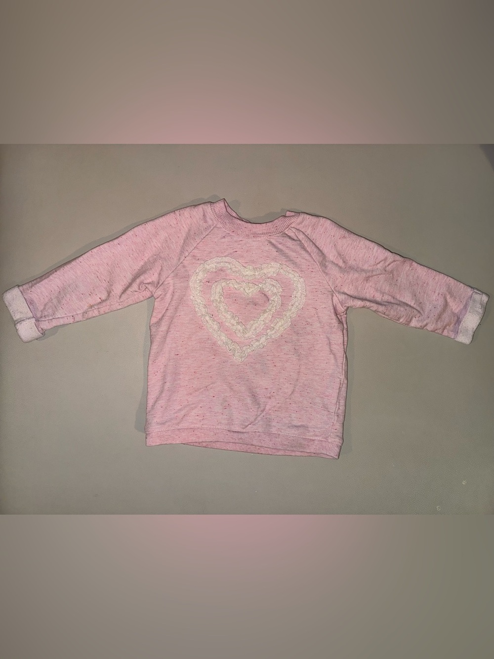 H&M Pink Sweatshirt with Lace Heart Applique